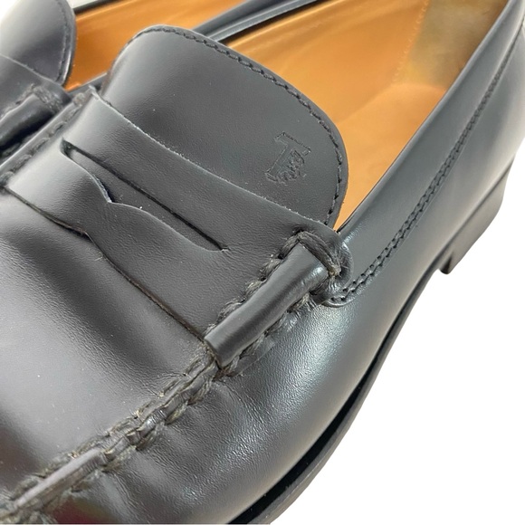 Tod’s Loafers Womens Size 5.5 Black Tods Leather Preppy Shoes Slide On - Picture 8 of 16